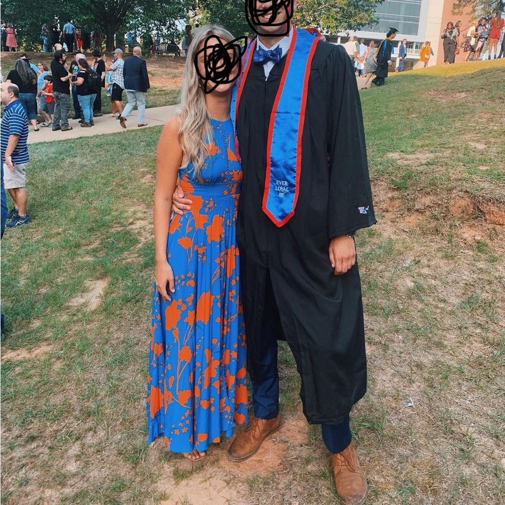 XS blue and orange Anthropologie summer dress
